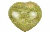 Polished Green Pistachio Opal Heart - Madagascar #249521-1